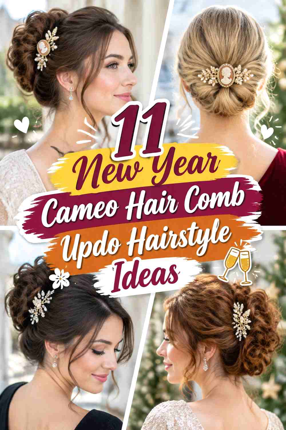 11 New Year Cameo Hair Comb Updo Hairstyle Ideas