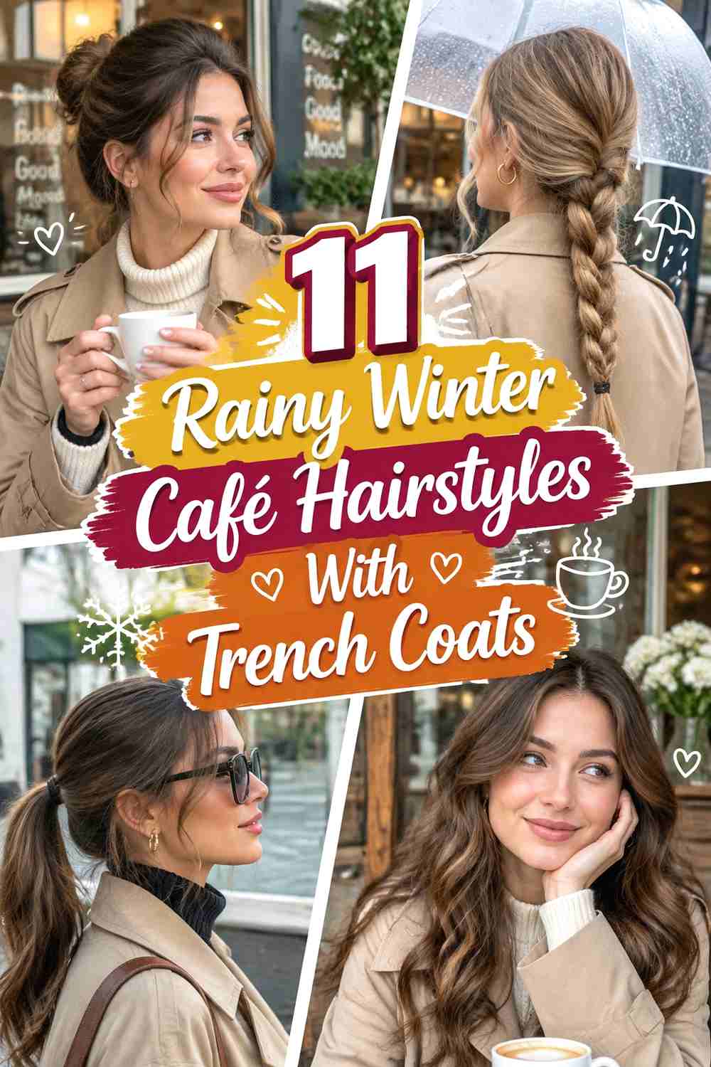 11 Rainy Winter Café Hairstyles With Trench Coats