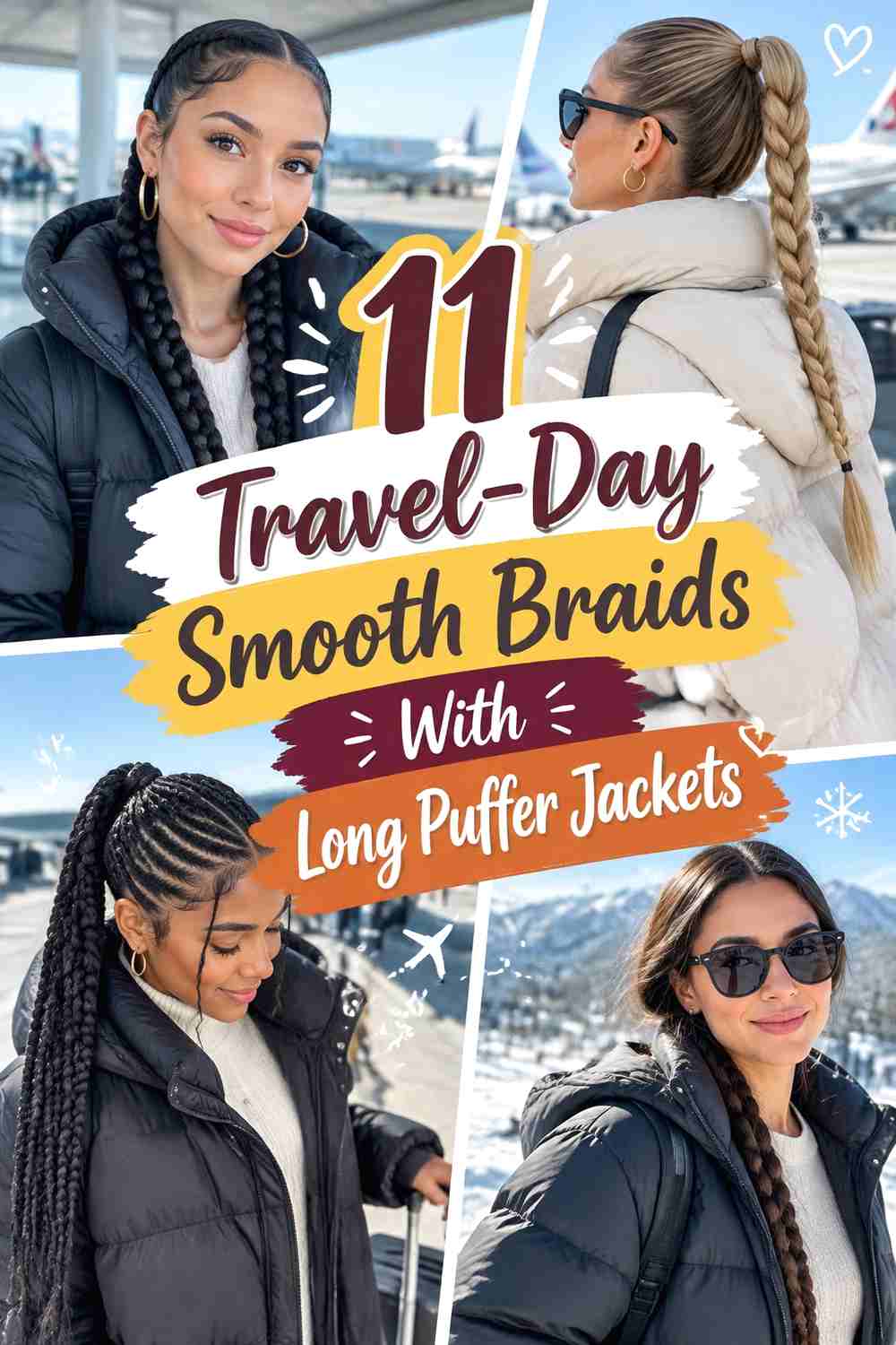 11 Travel-Day Smooth Braids With Long Puffer Jackets