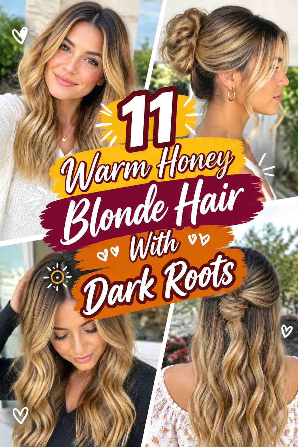 11 Warm Honey Blonde Hair With Dark Roots