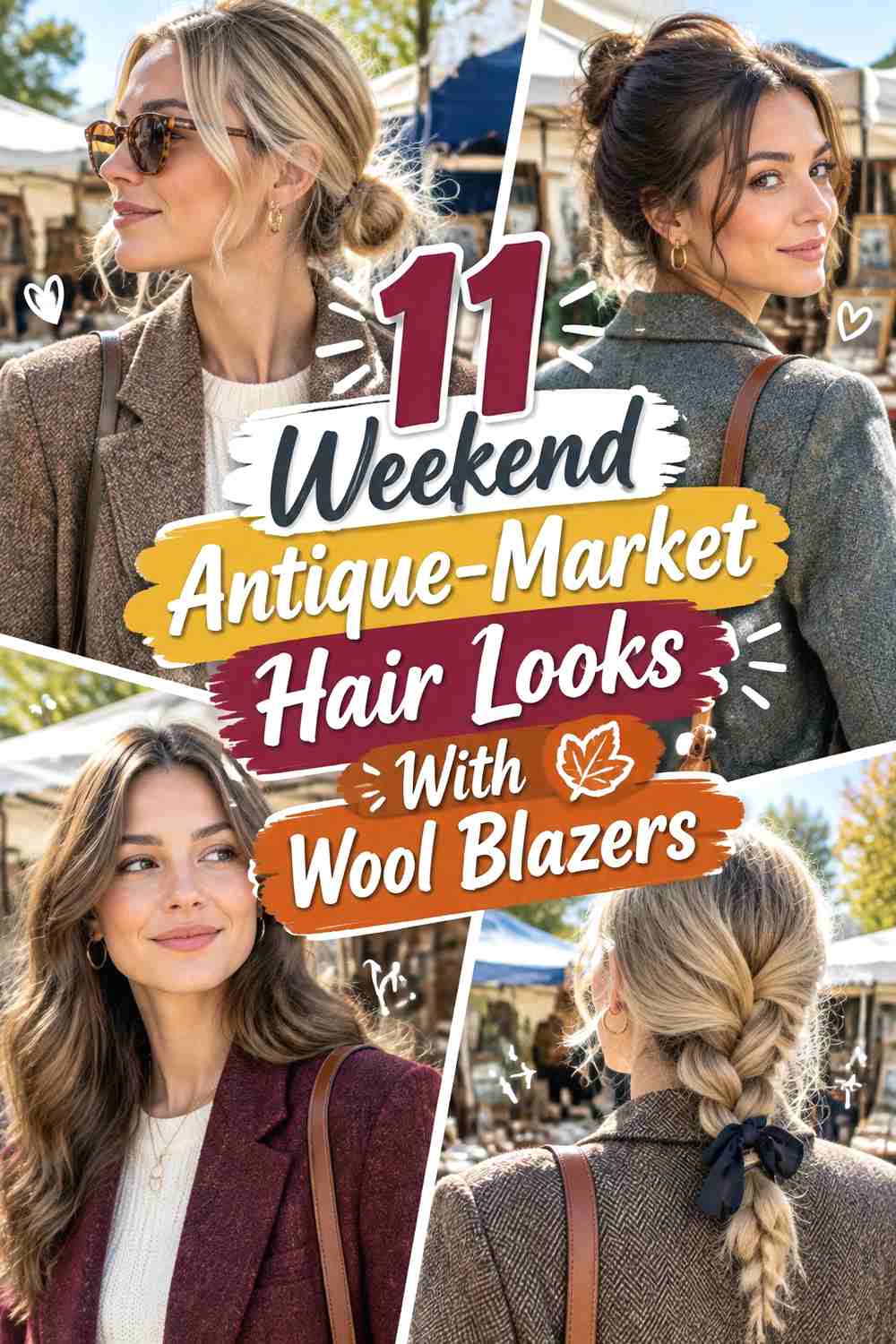 11 Weekend Antique-Market Hair Looks With Wool Blazers