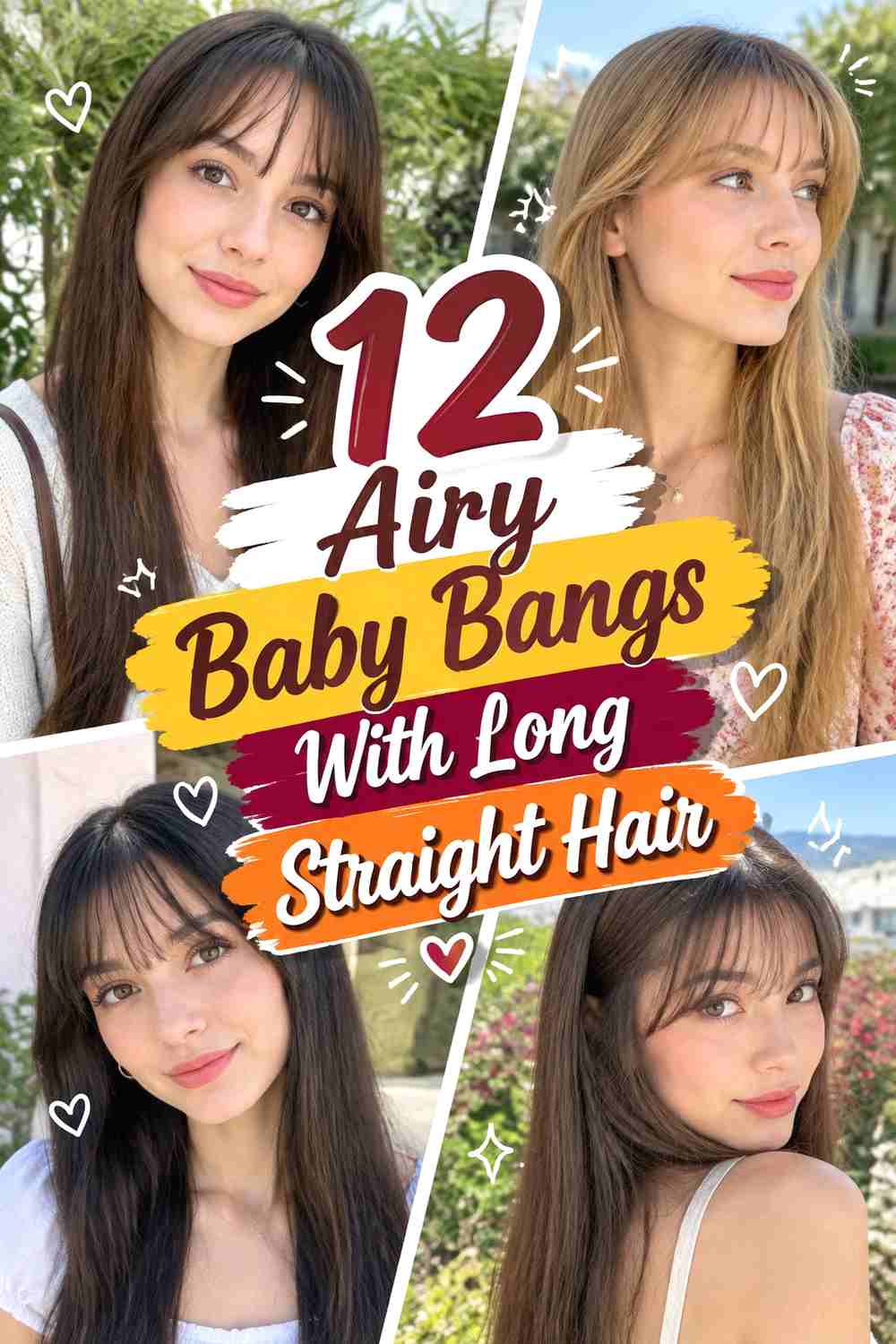 12 Airy Baby Bangs With Long Straight Hair