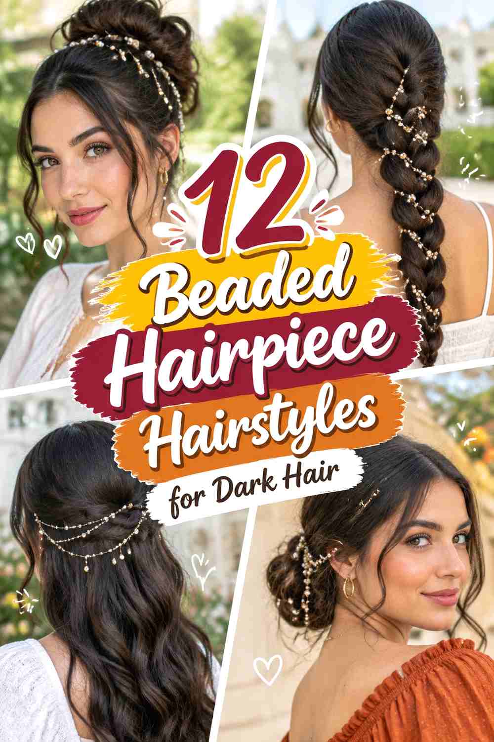 12 Beaded Hairpiece Hairstyles for Dark Hair