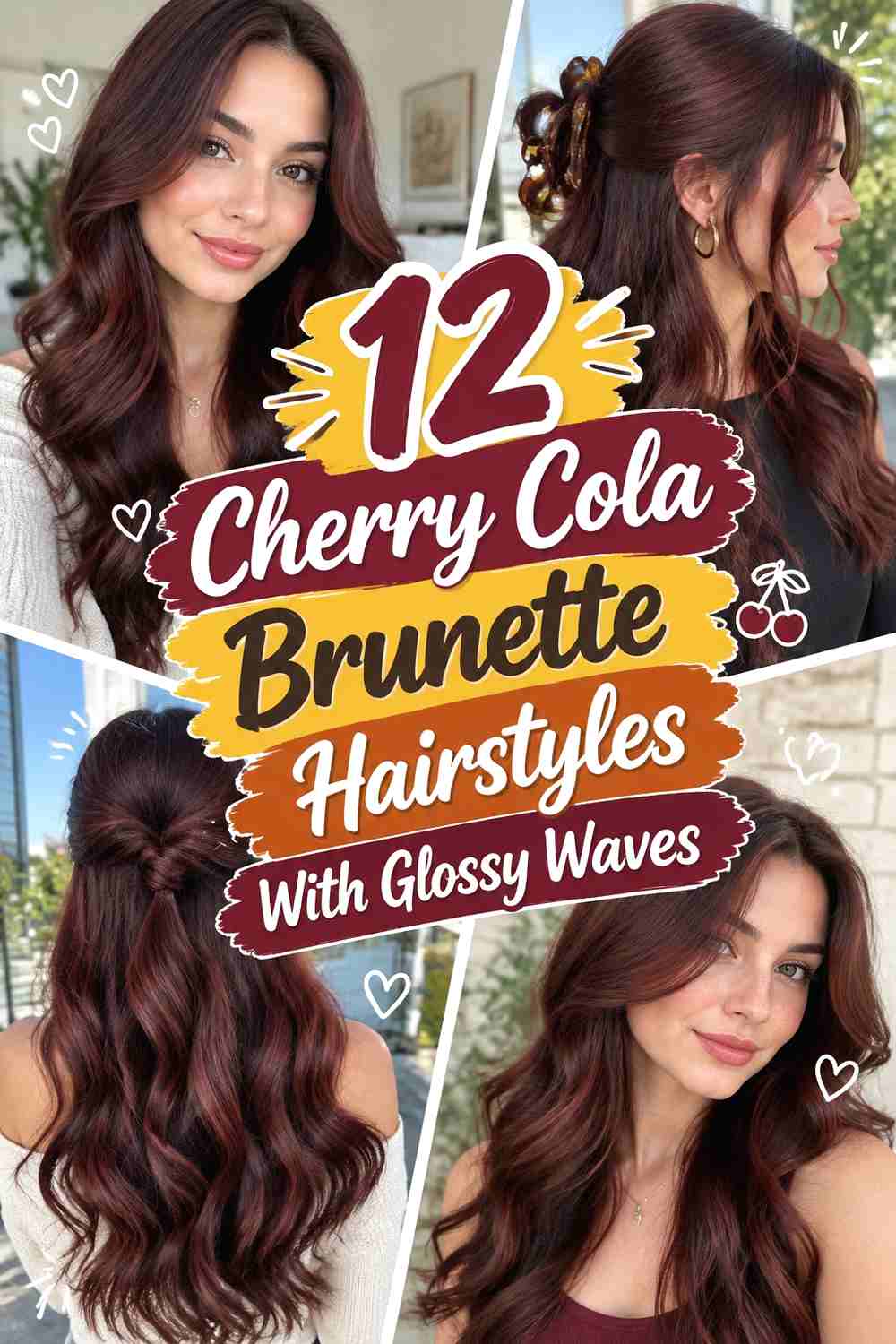 12 Cherry Cola Brunette Hairstyles With Glossy Waves