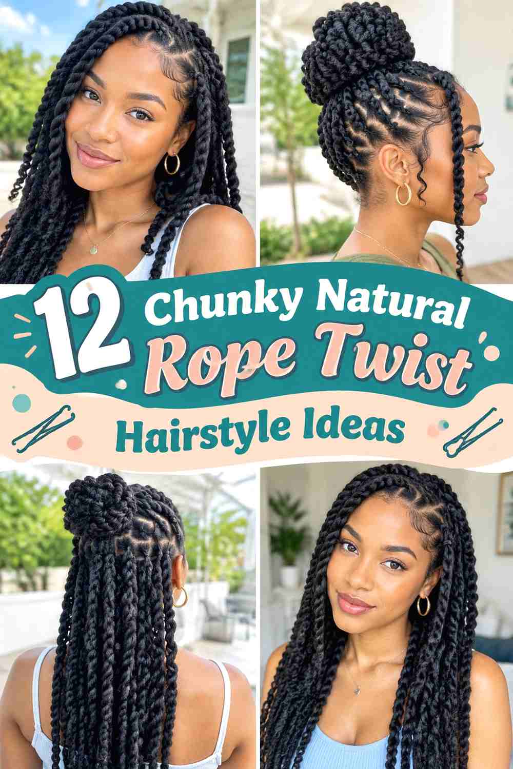 12 Chunky Natural Rope Twist Hairstyle Ideas