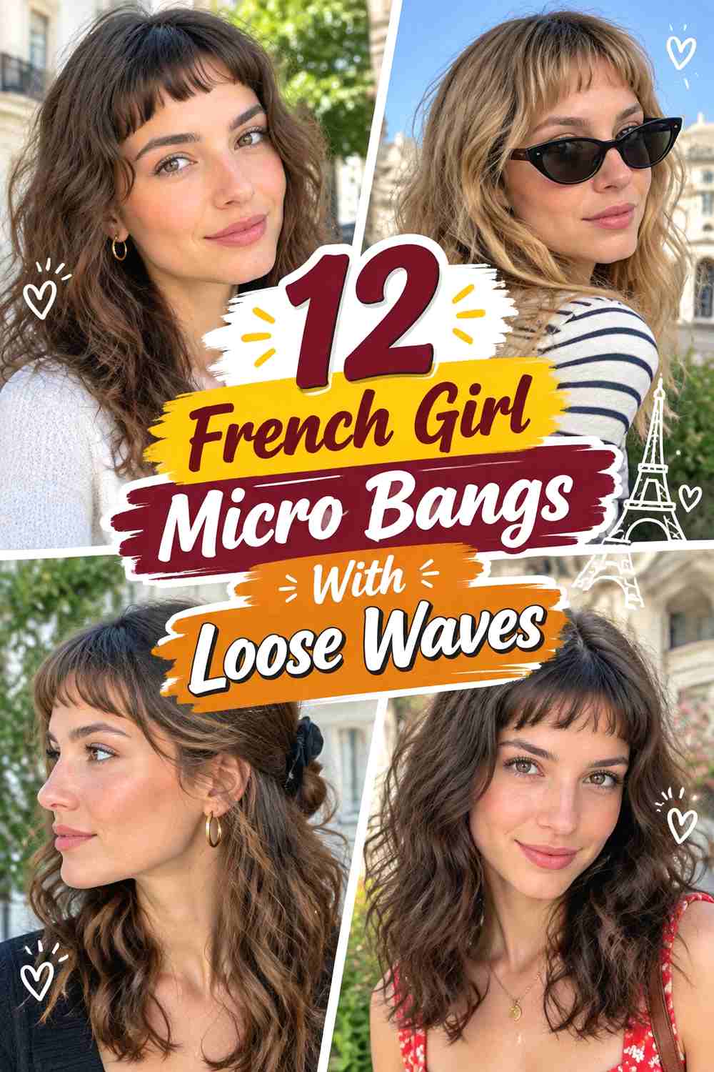 12 French Girl Micro Bangs With Loose Waves