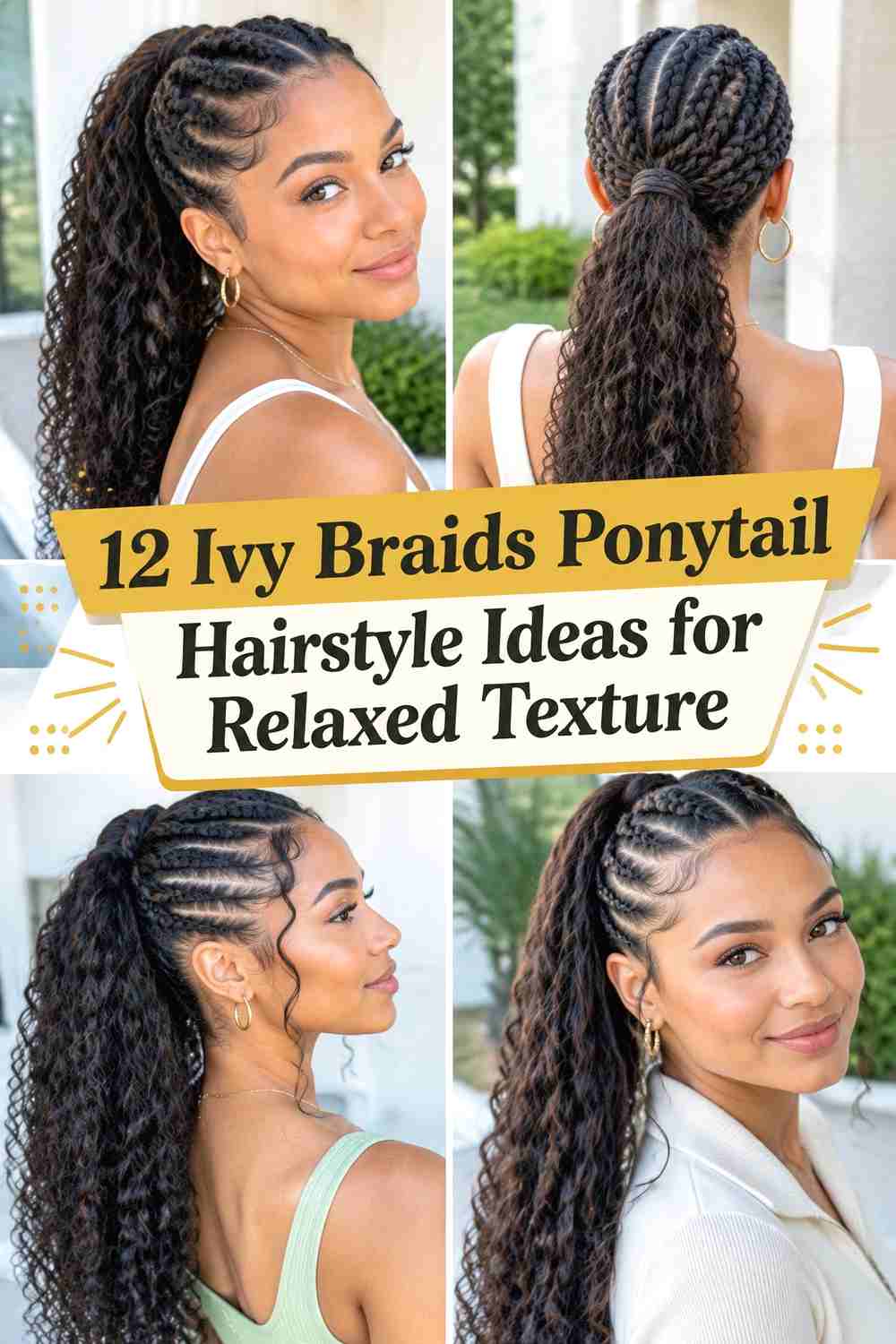 12 Ivy Braids Ponytail Hairstyle Ideas for Relaxed Texture