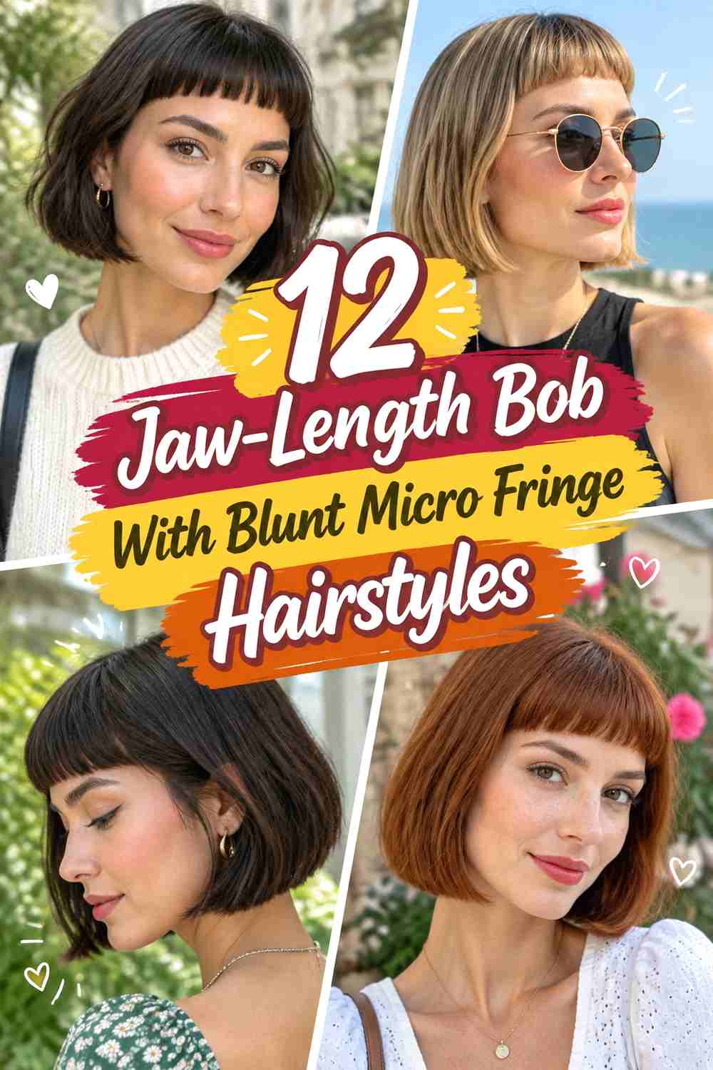 12 Jaw-Length Bob With Blunt Micro Fringe Hairstyles