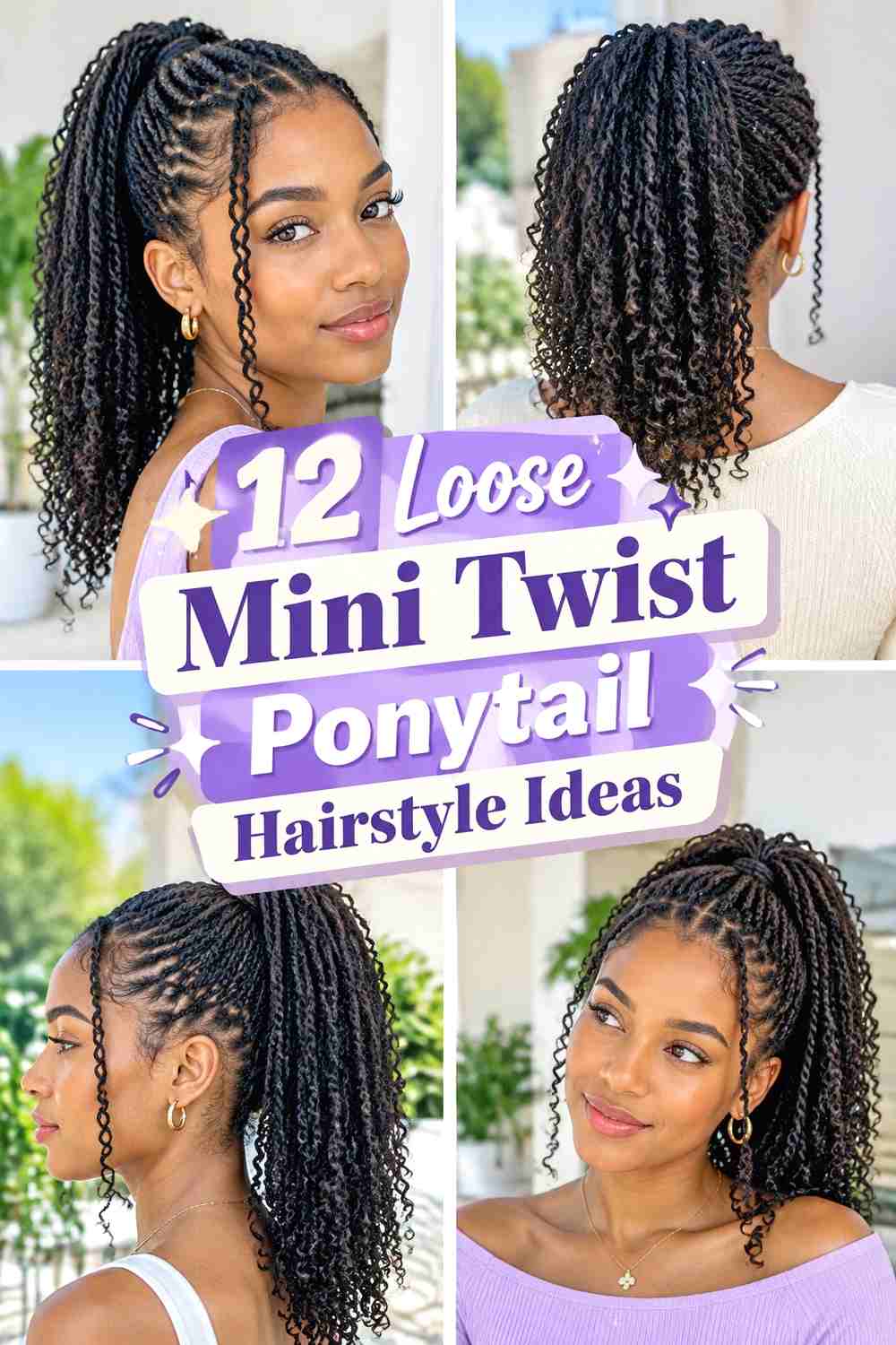 12 Loose Mini Twist Ponytail Hairstyle Ideas