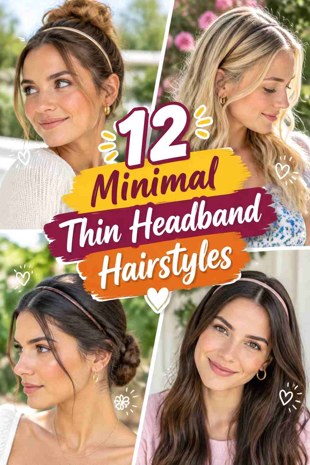 12 Minimal Thin Headband Hairstyles
