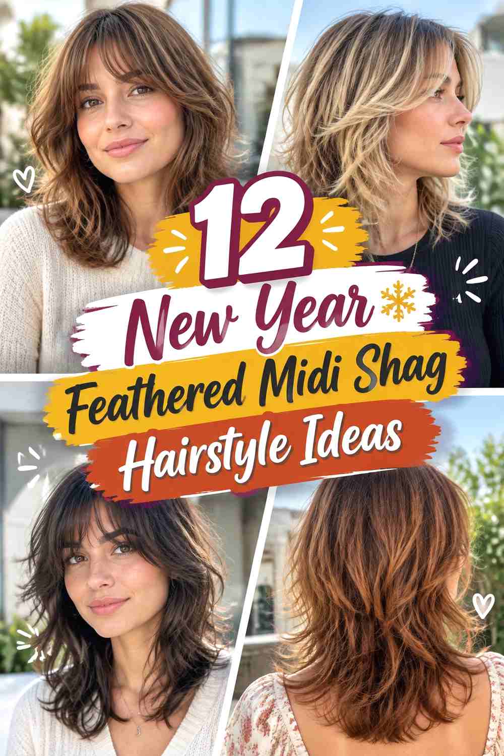 12 New Year Feathered Midi Shag Hairstyle Ideas