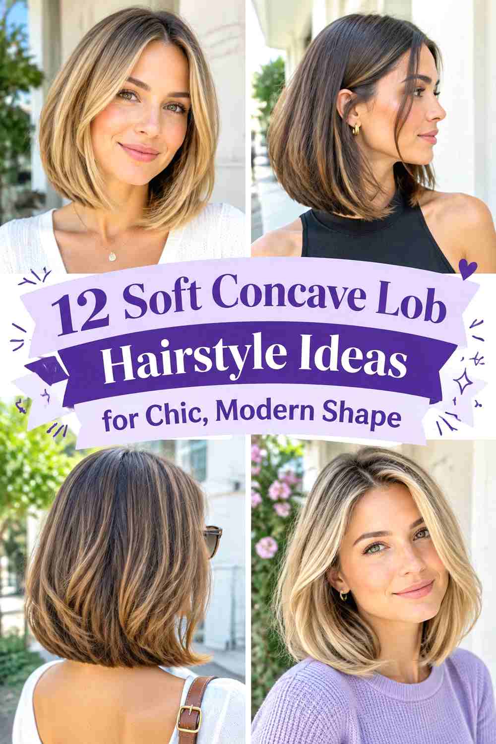 12 Soft Concave Lob Hairstyle Ideas for Chic, Modern Shape