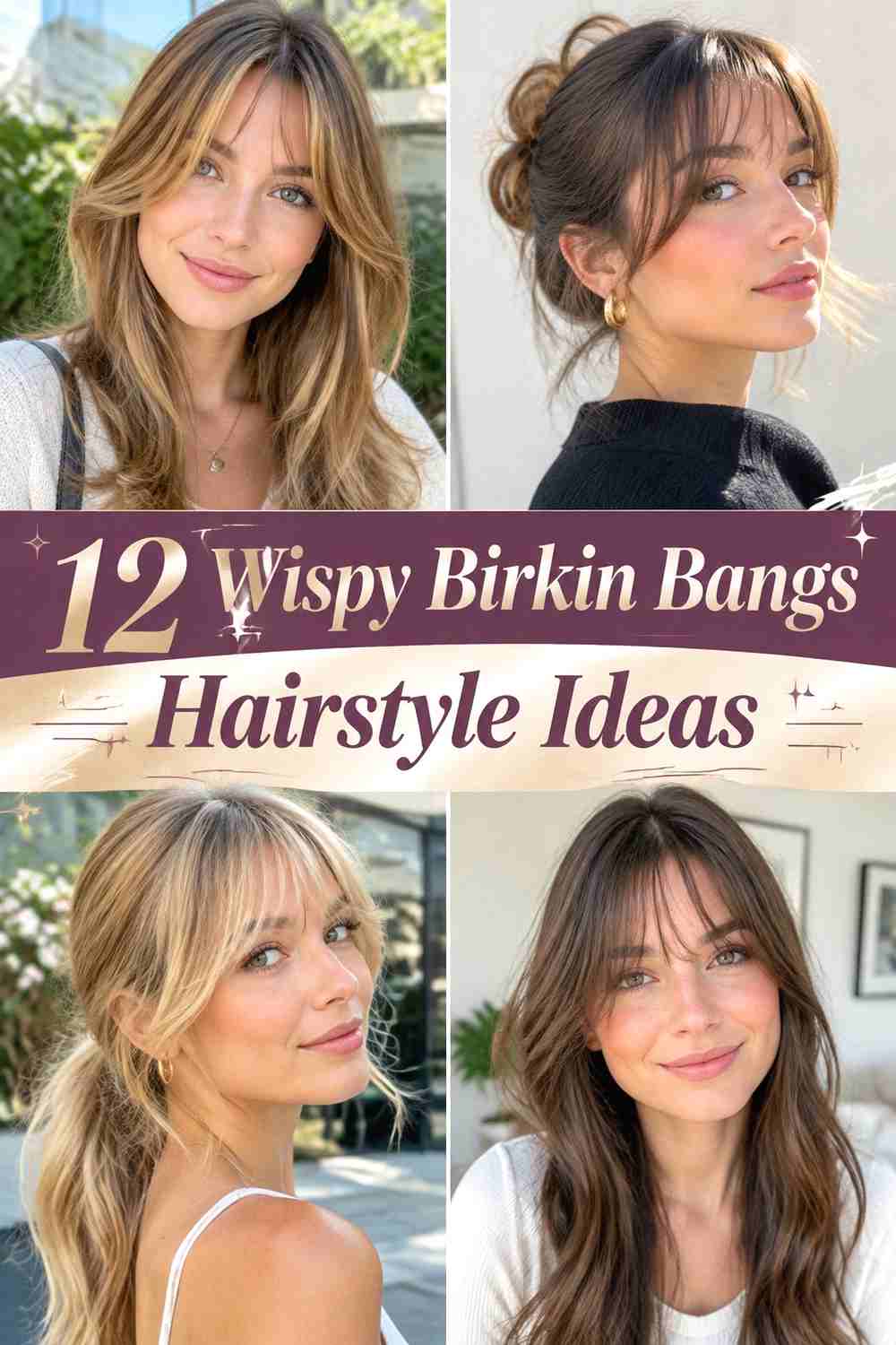 12 Wispy Birkin Bangs Hairstyle Ideas