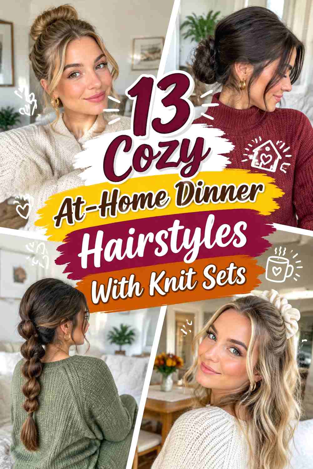 13 Cozy At-Home Dinner Hairstyles With Knit Sets