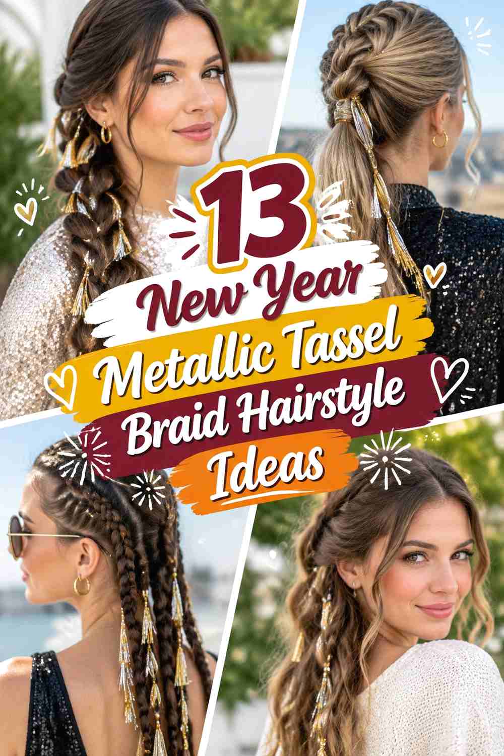 13 New Year Metallic Tassel Braid Hairstyle Ideas