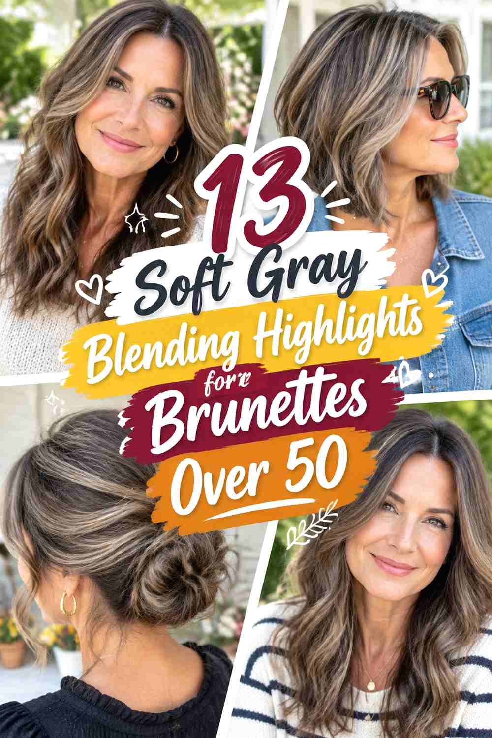 13 Soft Gray Blending Highlights for Brunettes Over 50