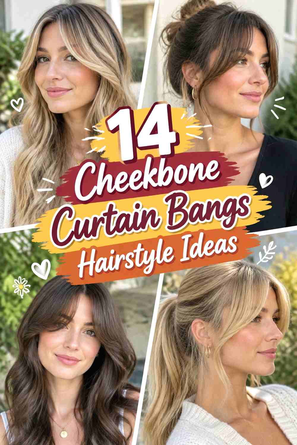 14 Cheekbone Curtain Bangs Hairstyle Ideas