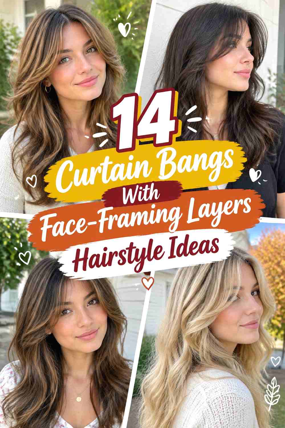 14 Curtain Bangs With Face-Framing Layers Hairstyle Ideas