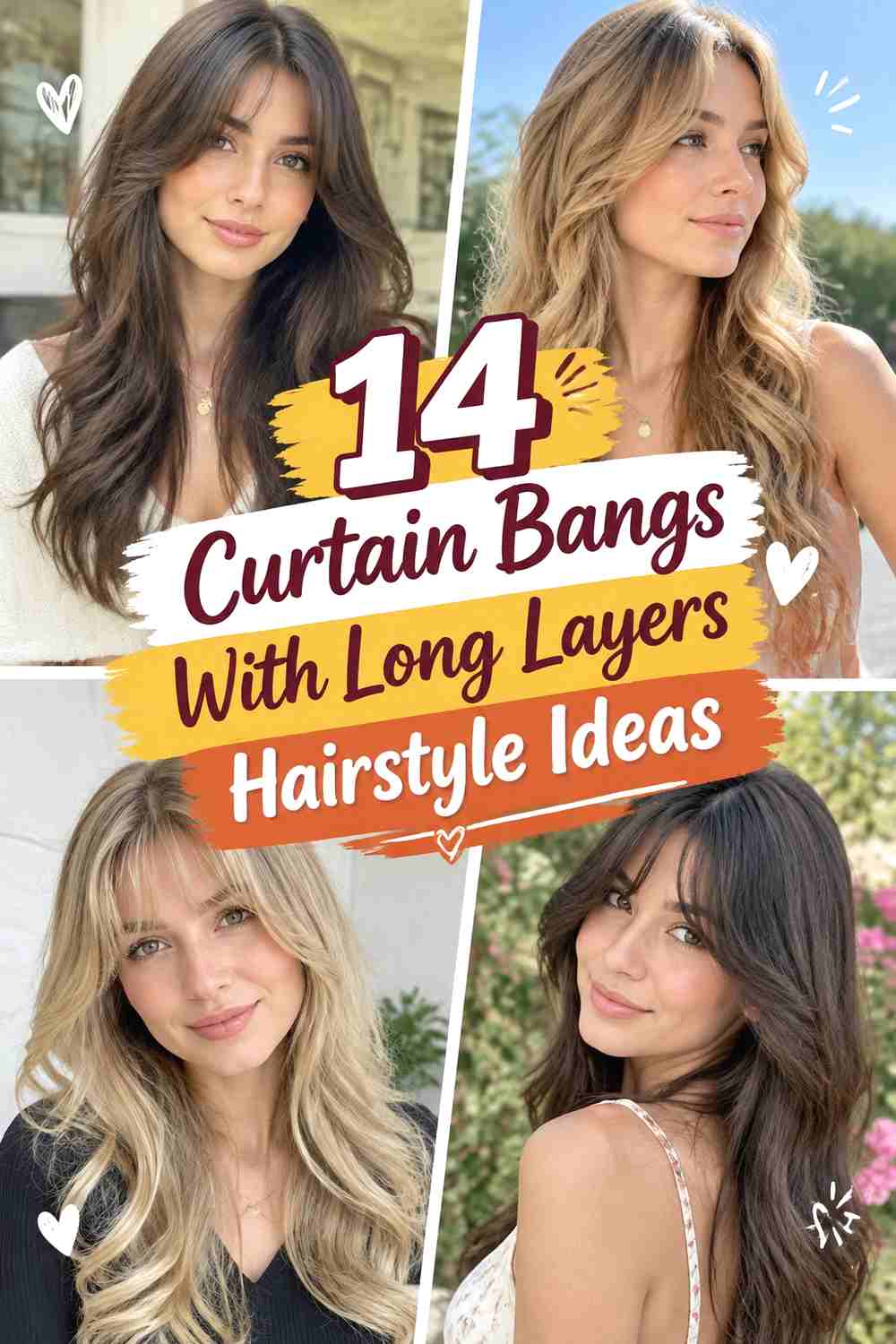 14 Curtain Bangs With Long Layers Hairstyle Ideas