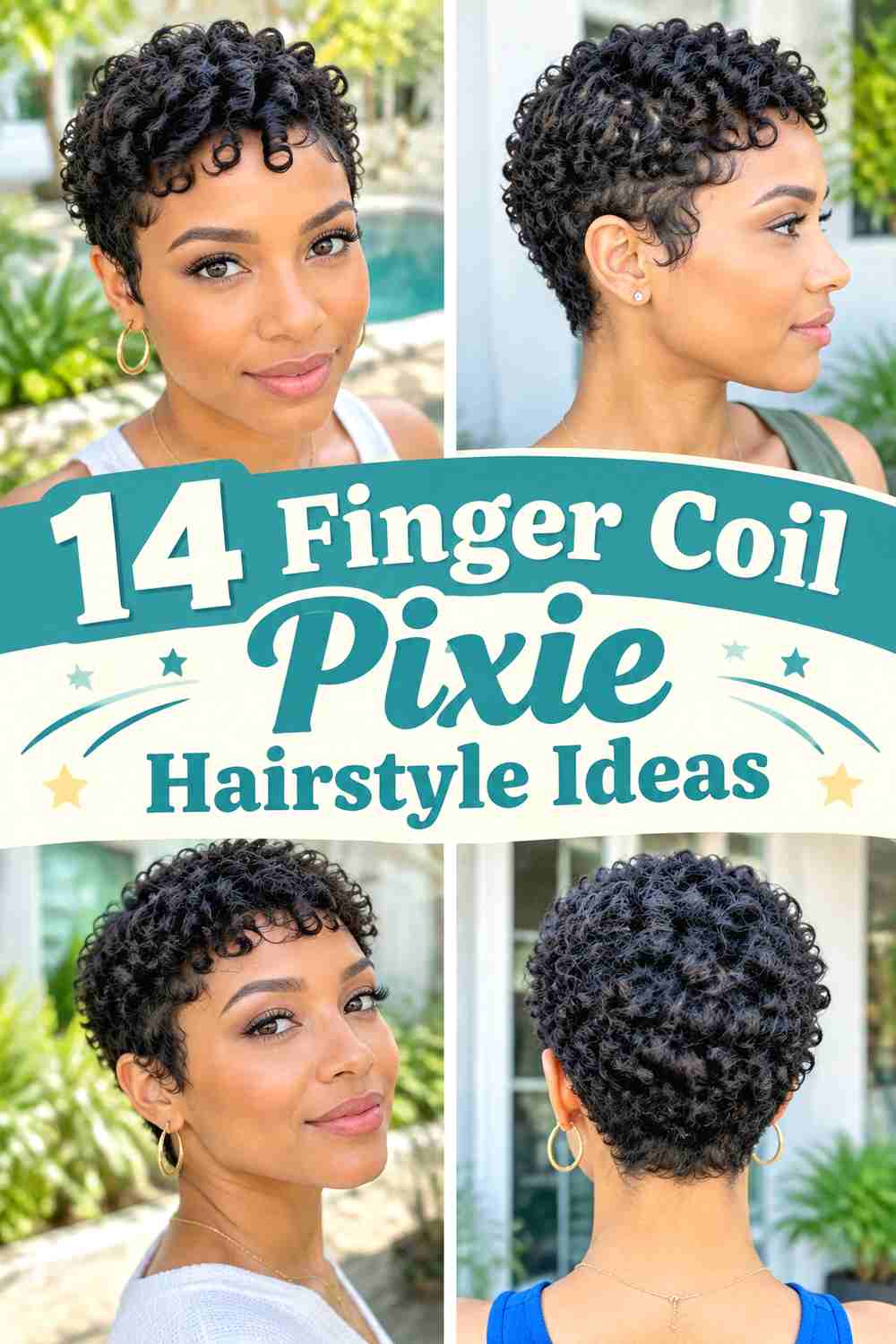 14 Finger Coil Pixie Hairstyle Ideas