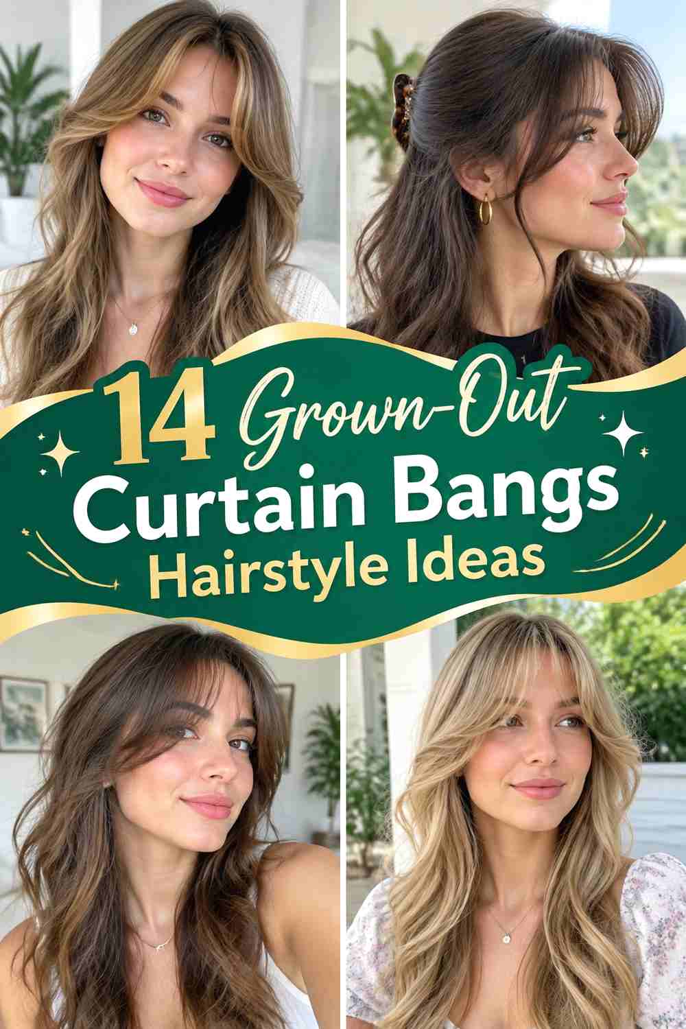 14 Grown-Out Curtain Bangs Hairstyle Ideas