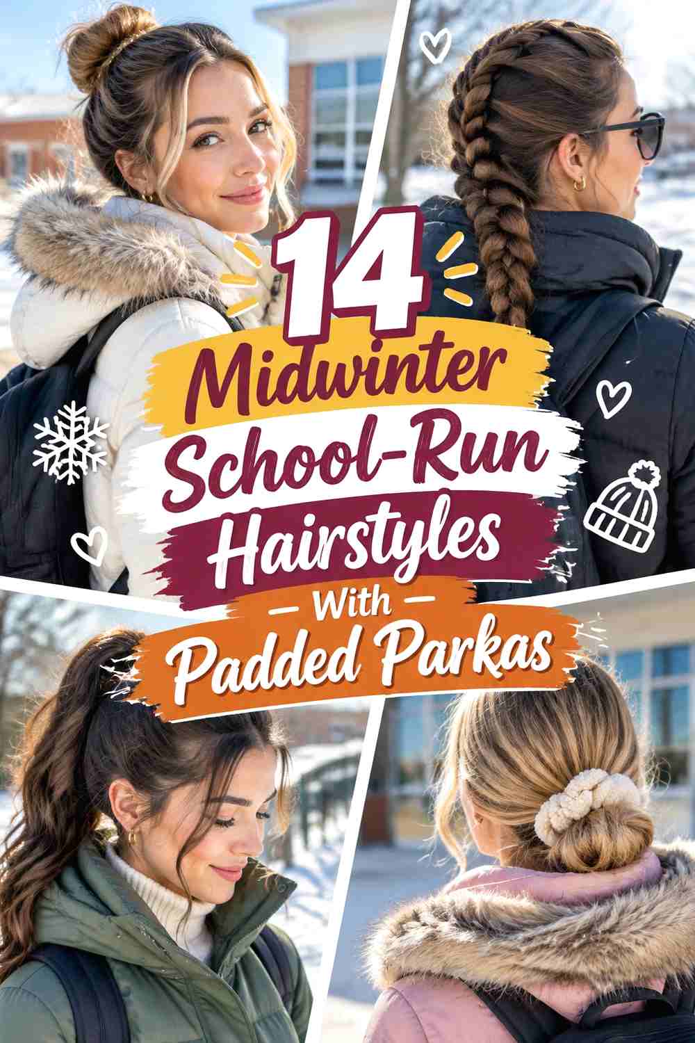 14 Midwinter School-Run Hairstyles With Padded Parkas