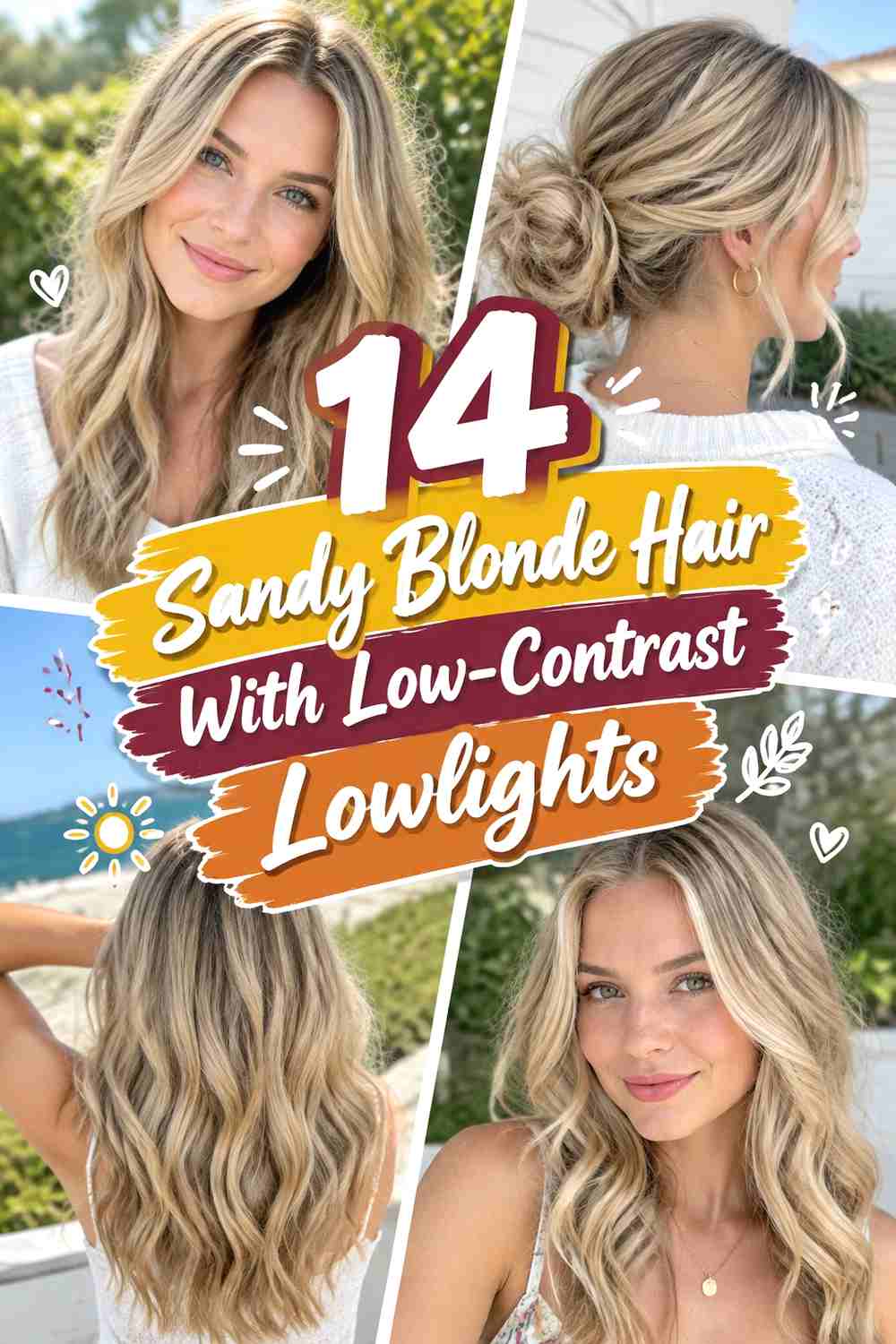 14 Sandy Blonde Hair With Low-Contrast Lowlights