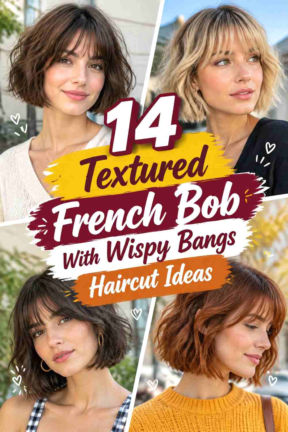 14 Textured French Bob With Wispy Bangs Haircut Ideas