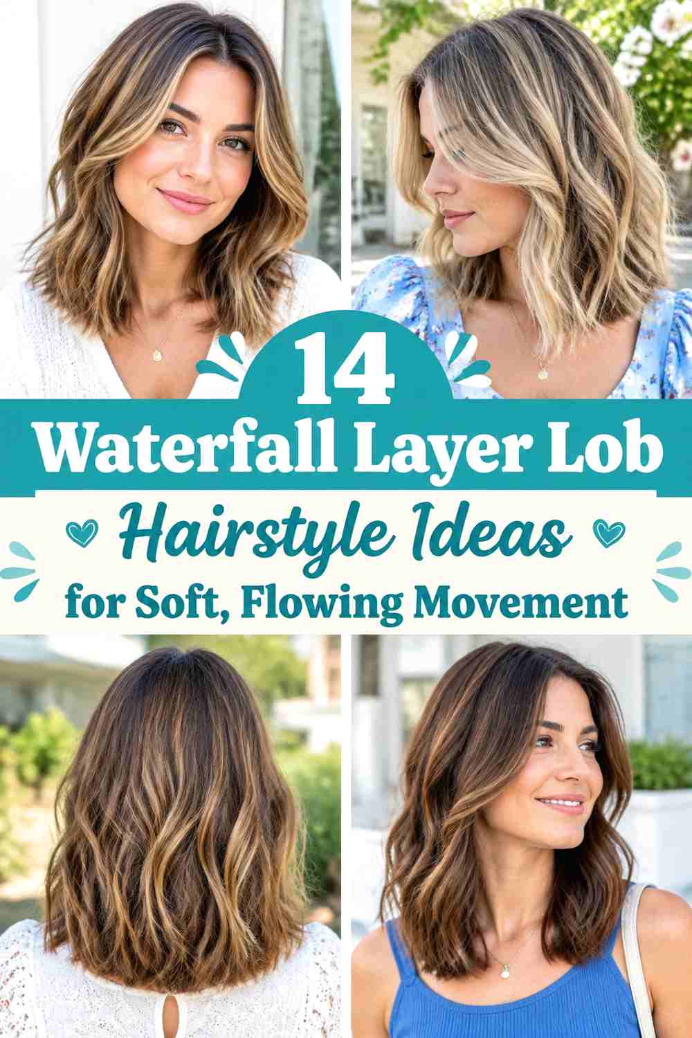 14 Waterfall Layer Lob Hairstyle Ideas for Soft, Flowing Movement