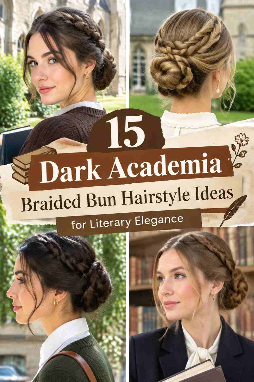 15 Dark Academia Braided Bun Hairstyle Ideas for Literary Elegance