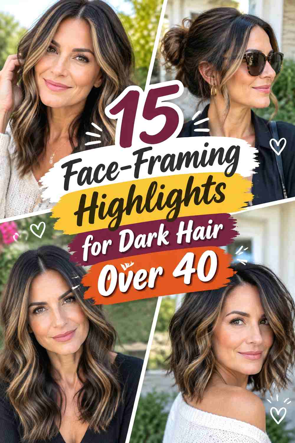 15 Face-Framing Highlights for Dark Hair Over 40