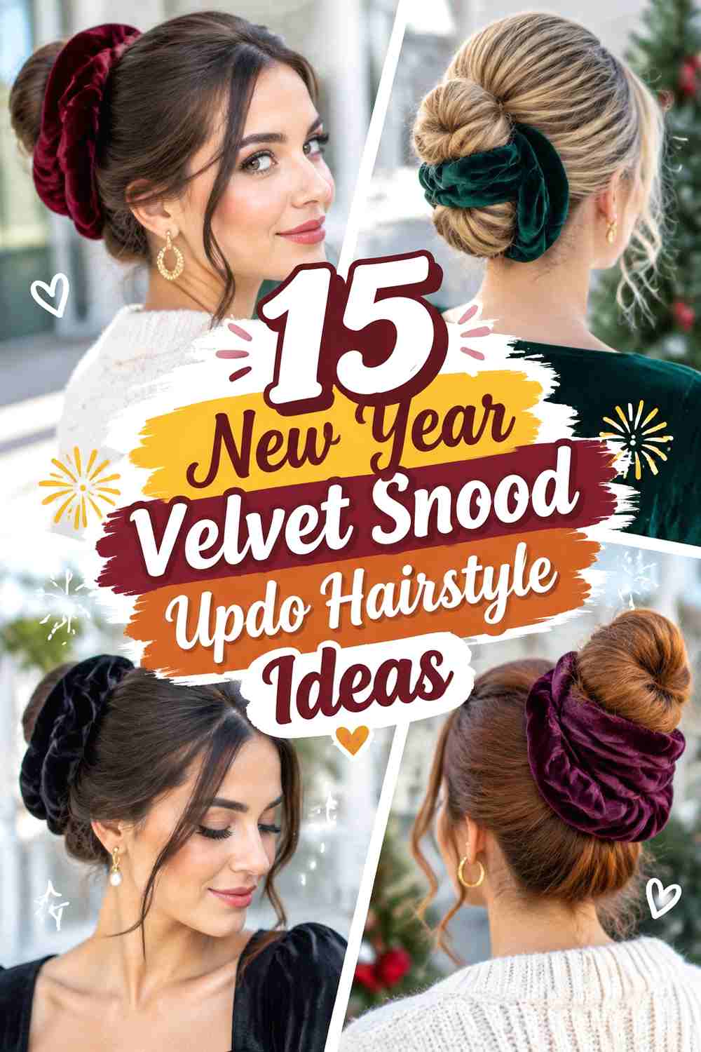 15 New Year Velvet Snood Updo Hairstyle Ideas