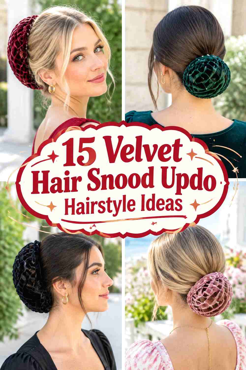 15 Velvet Hair Snood Updo Hairstyle Ideas