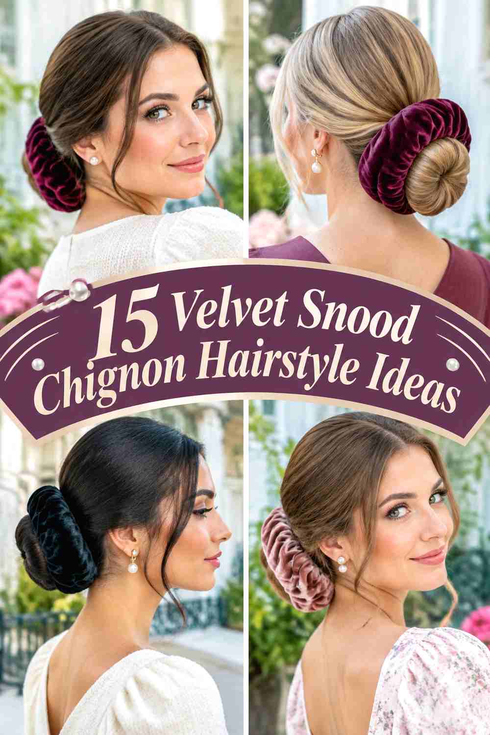 15 Velvet Snood Chignon Hairstyle Ideas