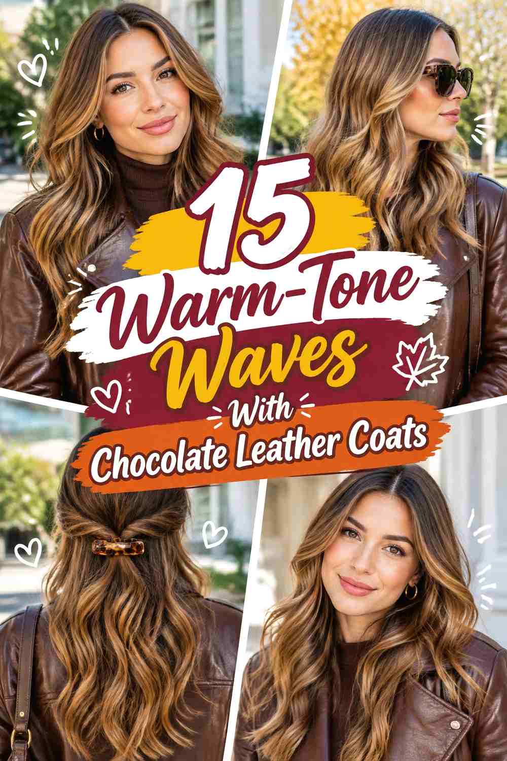 15 Warm-Tone Waves With Chocolate Leather Coats