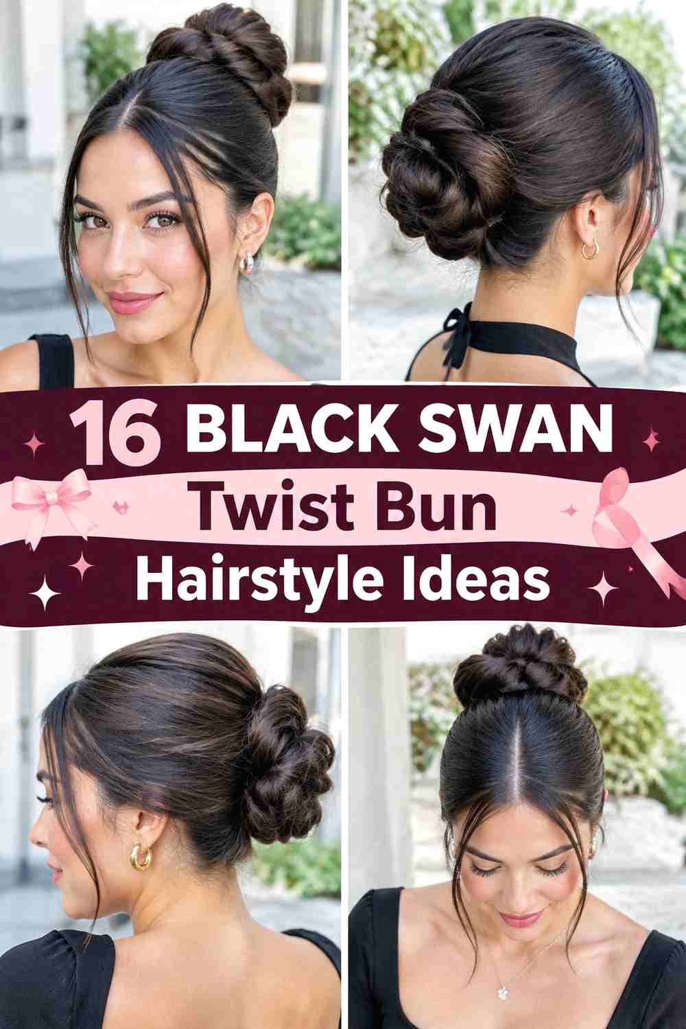 16 Black Swan Twist Bun Hairstyle Ideas