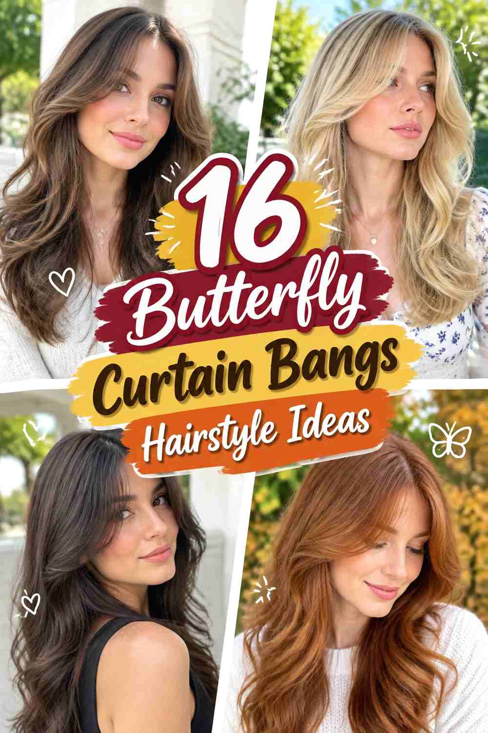 16 Butterfly Curtain Bangs Hairstyle Ideas