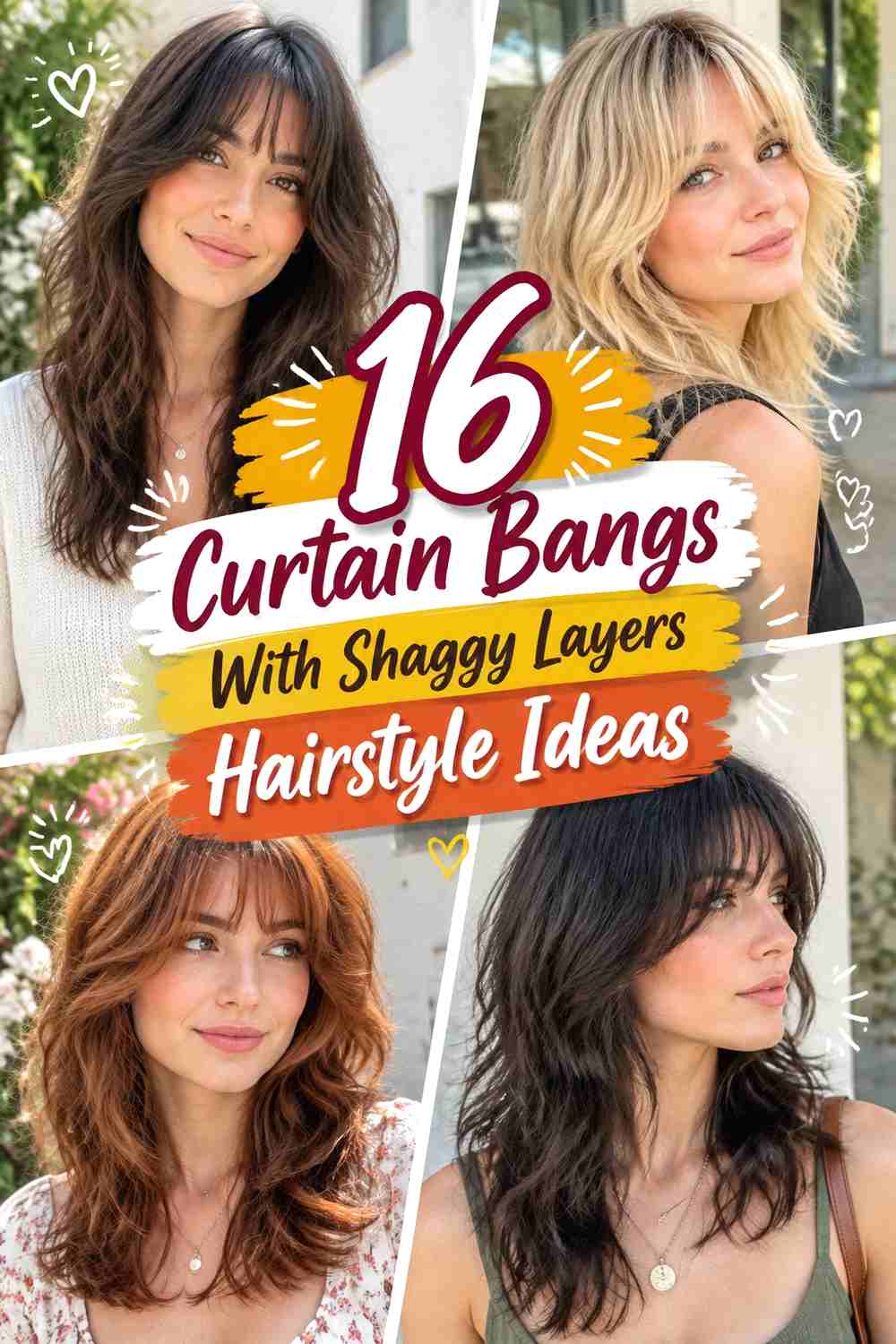 16 Curtain Bangs With Shaggy Layers Hairstyle Ideas