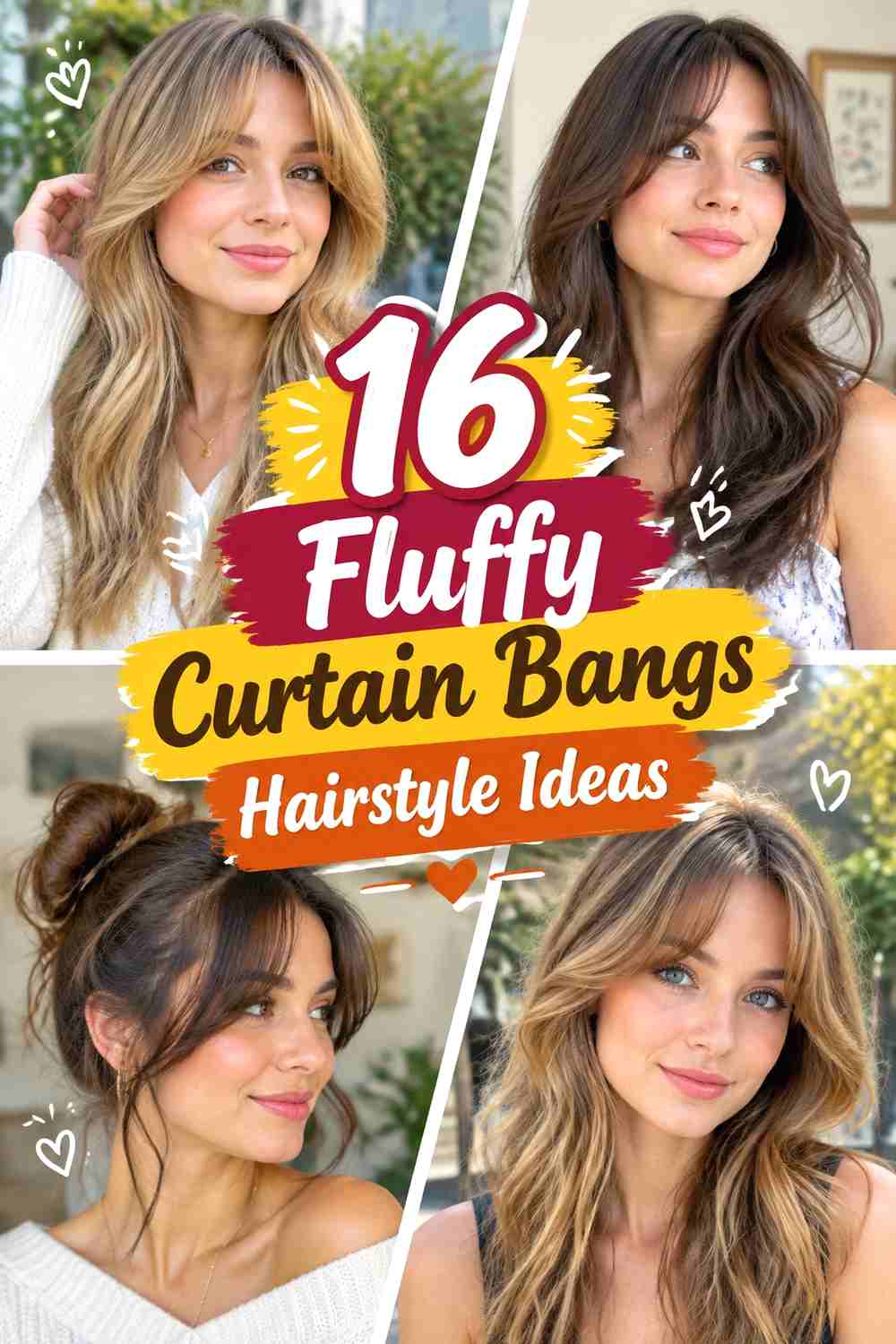 16 Fluffy Curtain Bangs Hairstyle Ideas