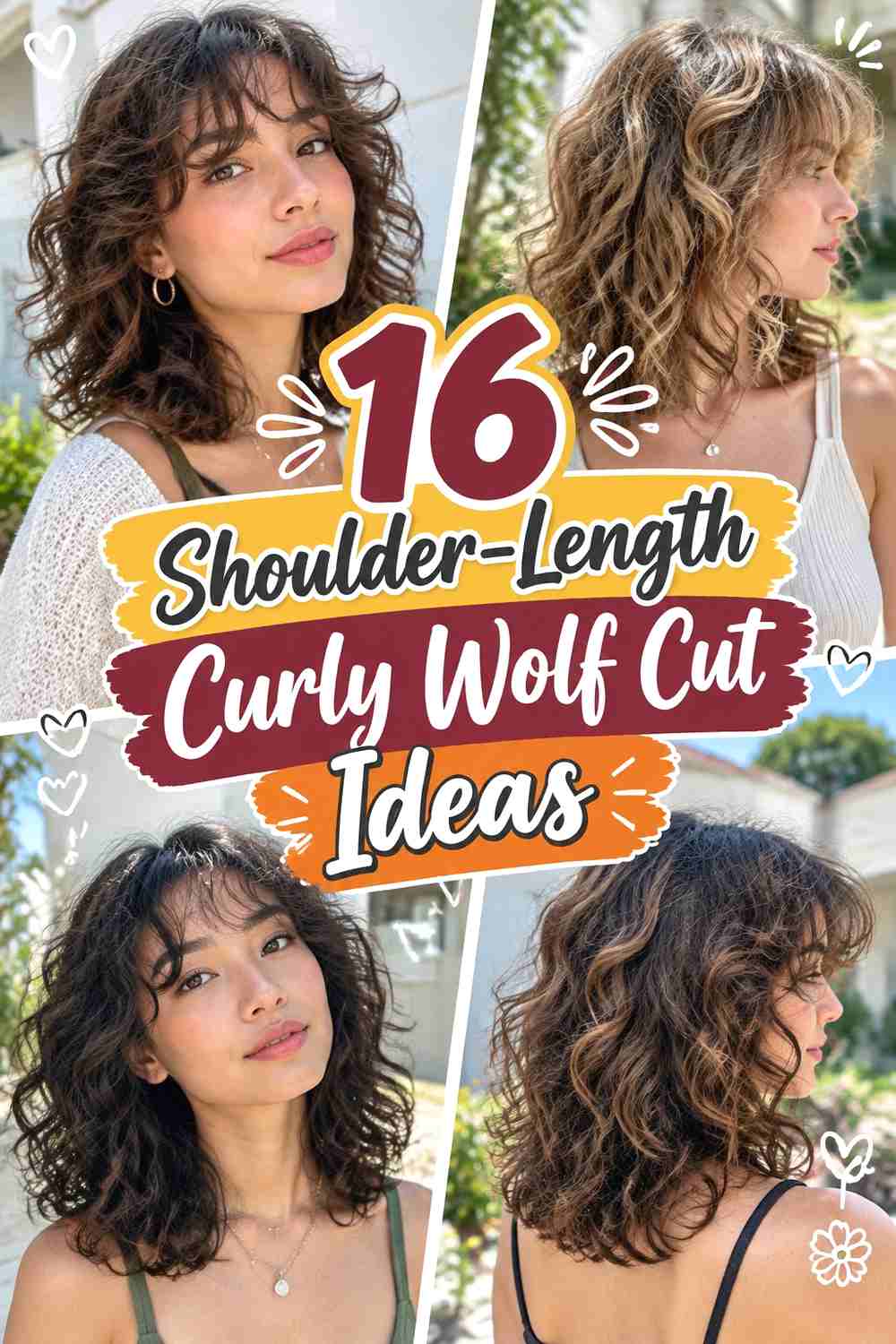 16 Shoulder-Length Curly Wolf Cut Ideas