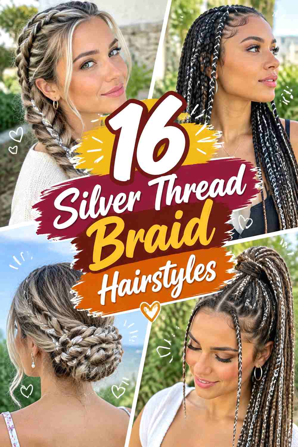 16 Silver Thread Braid Hairstyles