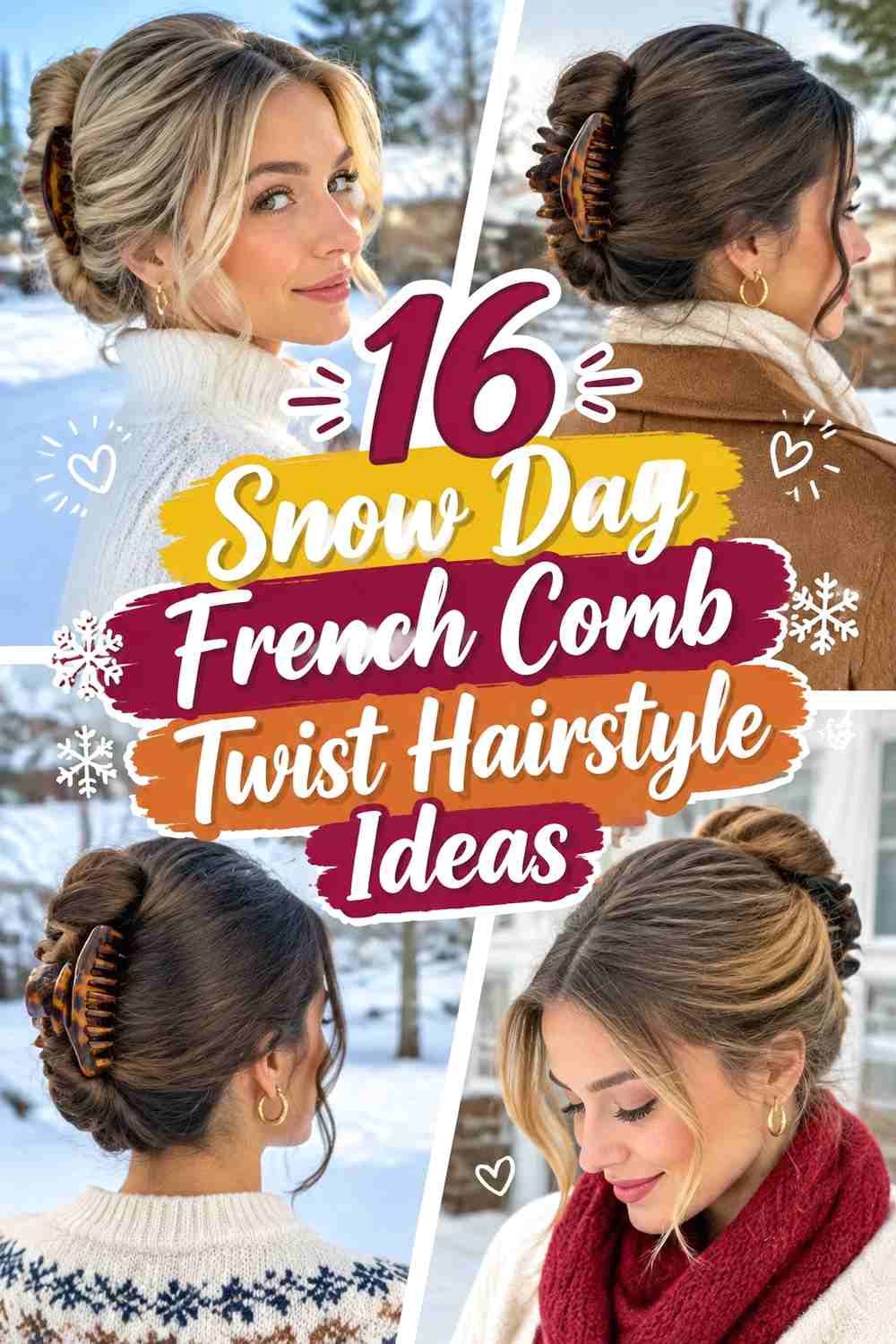 16 Snow Day French Comb Twist Hairstyle Ideas