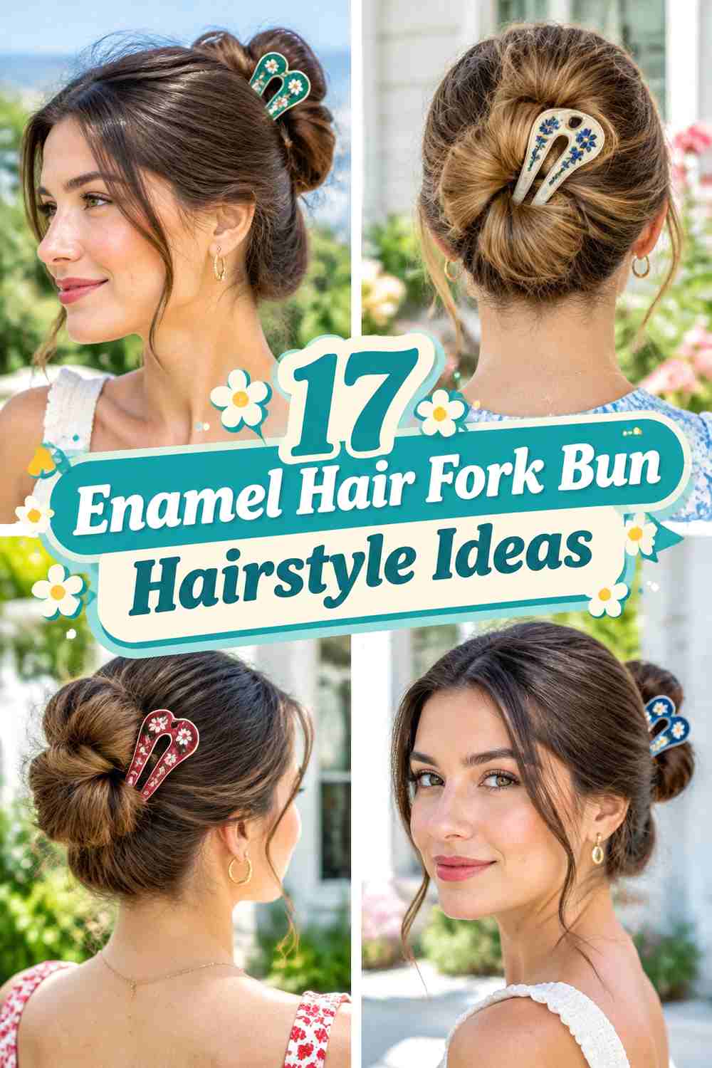 17 Enamel Hair Fork Bun Hairstyle Ideas
