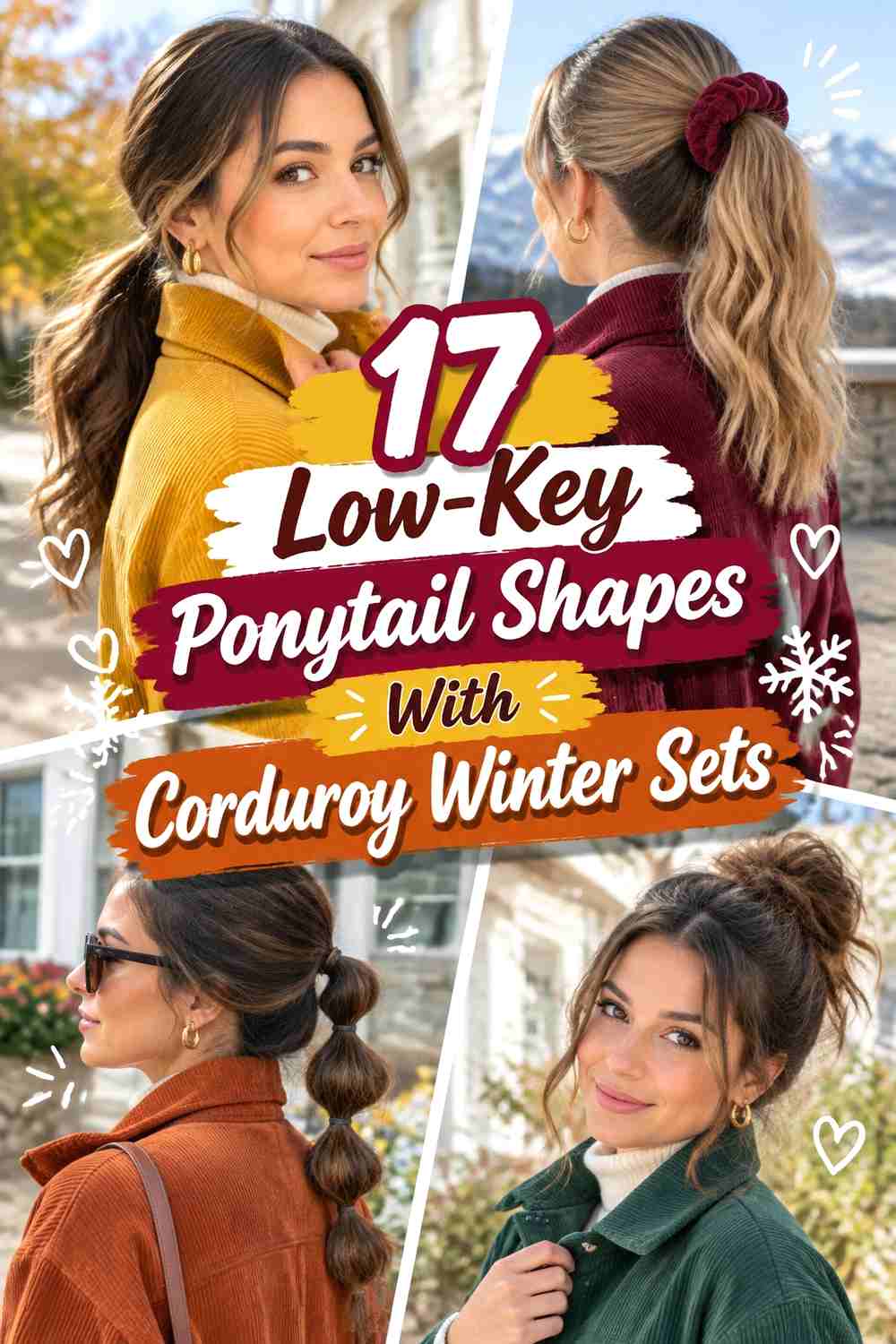 17 Low-Key Ponytail Shapes With Corduroy Winter Sets