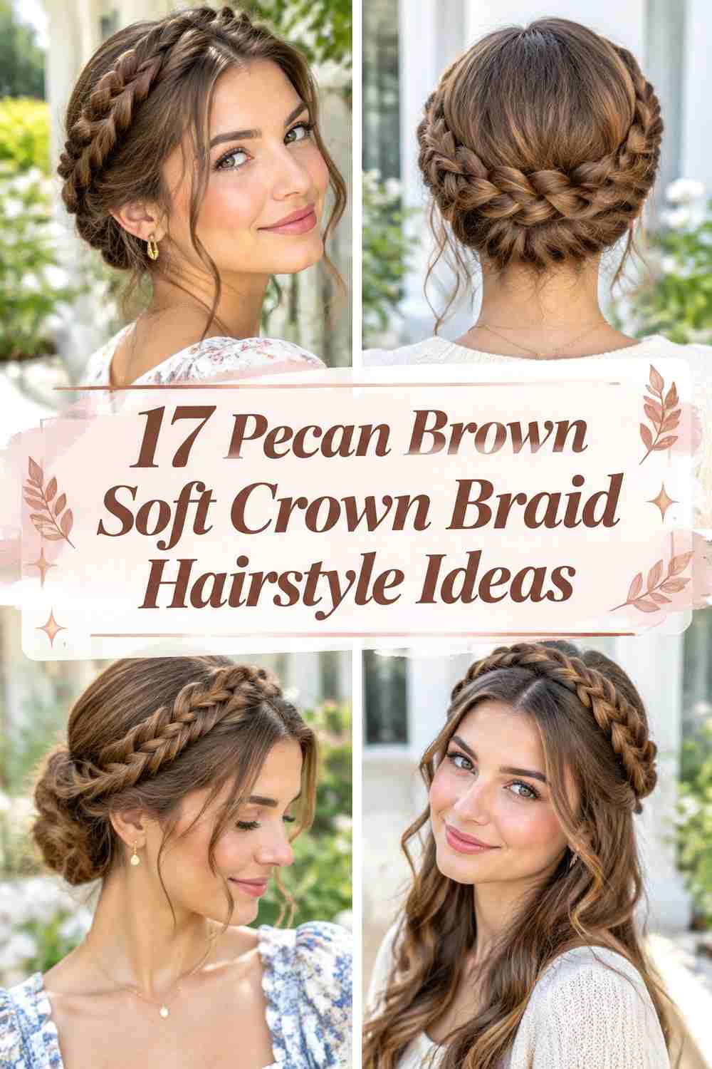 17 Pecan Brown Soft Crown Braid Hairstyle Ideas