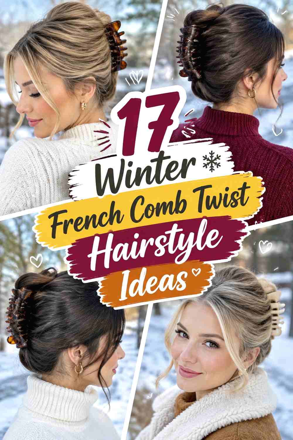 17 Winter French Comb Twist Hairstyle Ideas