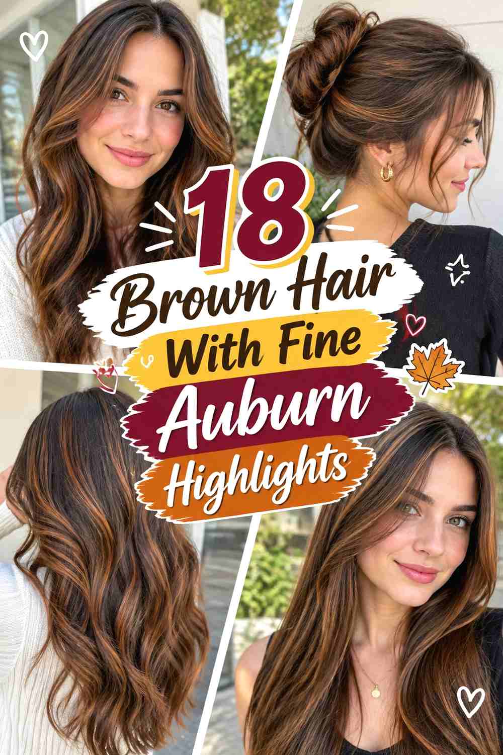 18 Brown Hair With Fine Auburn Highlights