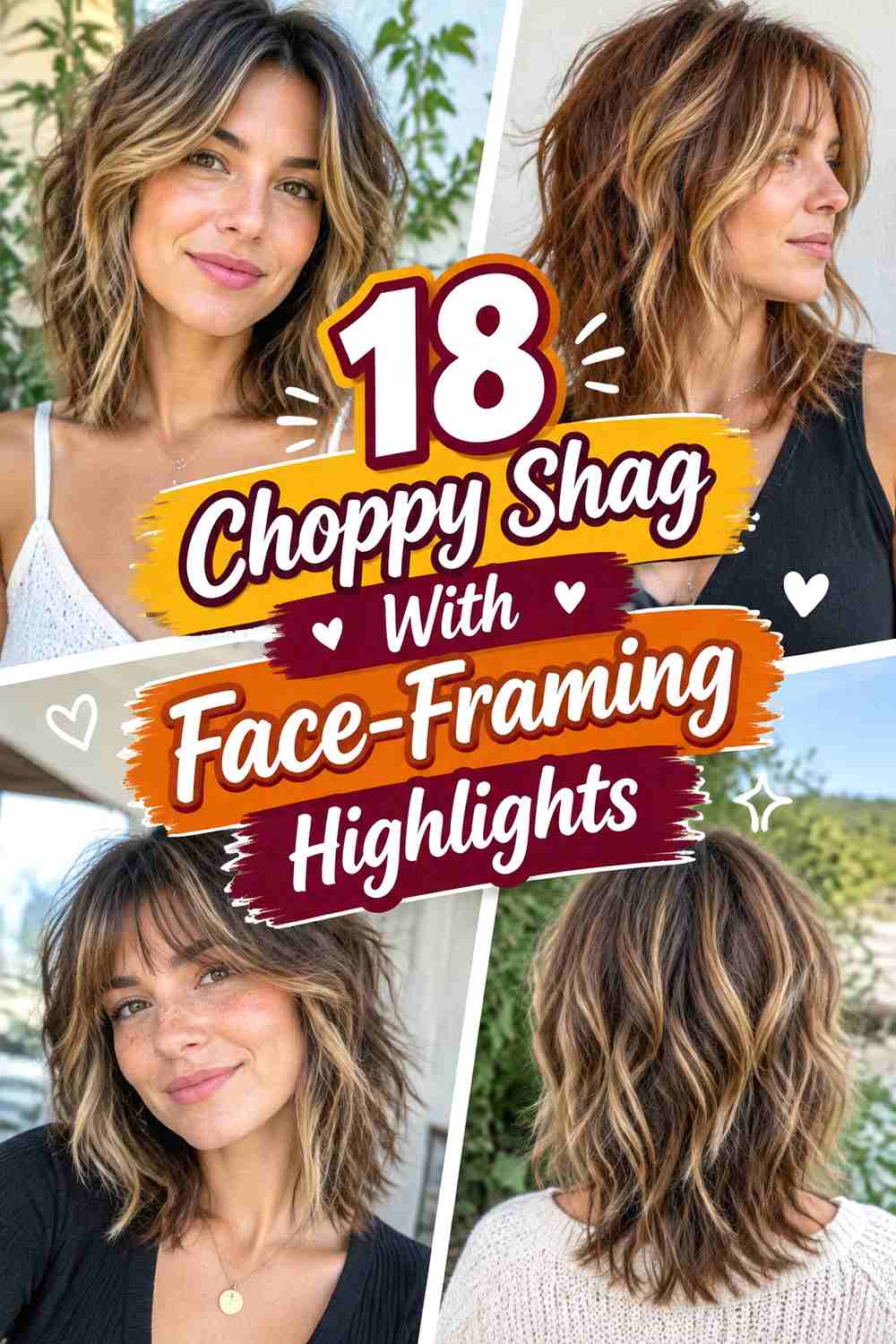 18 Choppy Shag With Face-Framing Highlights