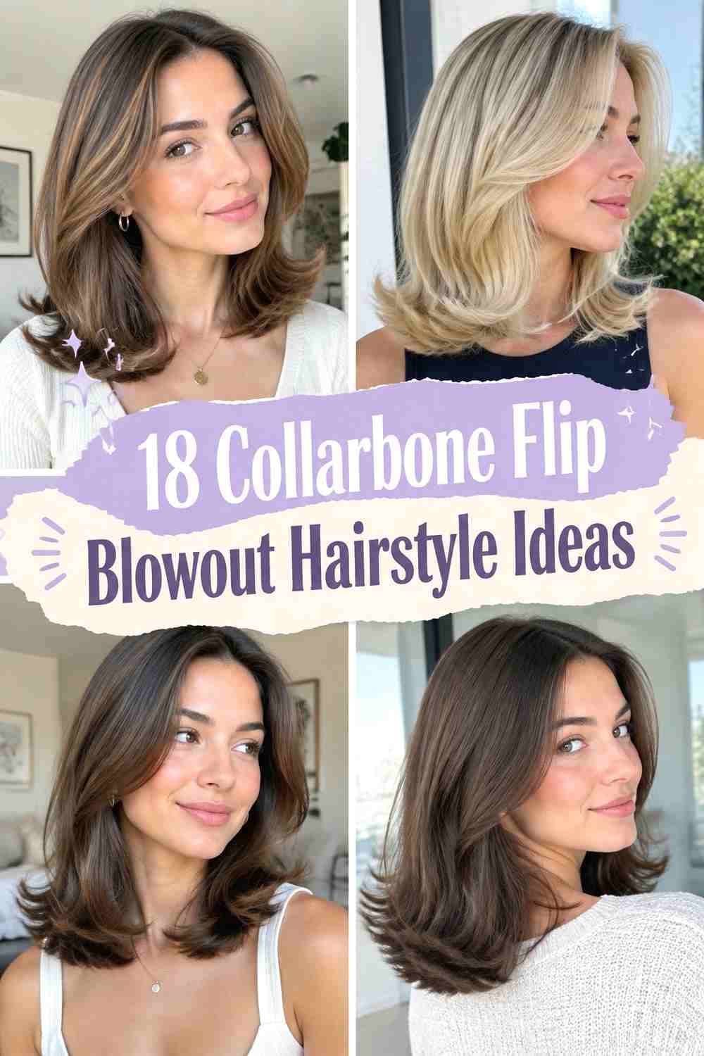 18 Collarbone Flip Blowout Hairstyle Ideas