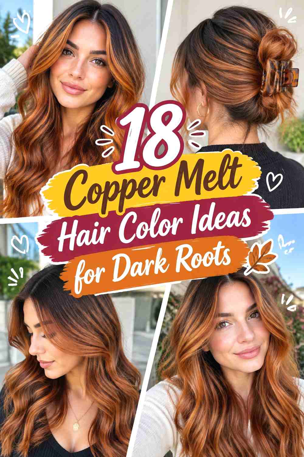 18 Copper Melt Hair Color Ideas for Dark Roots